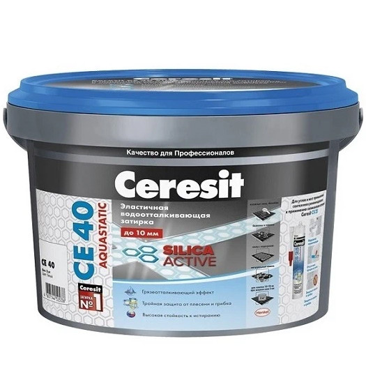 Затирка цементная для швов Ceresit CE 40 Aquastatic белая 2 кг