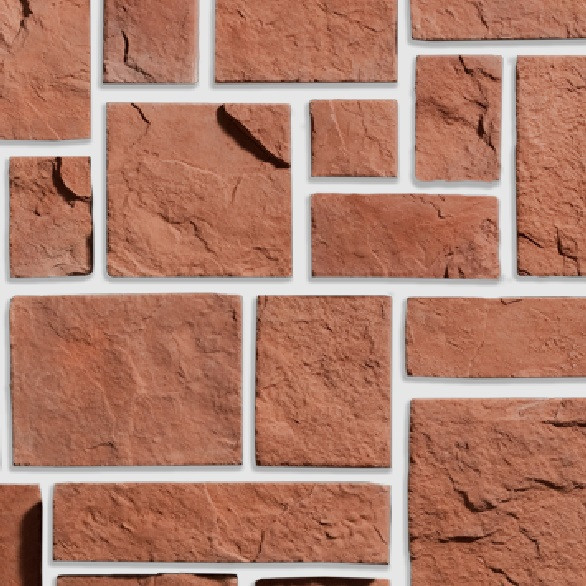 Изображение товара Искусственный камень Kamrock Средневековая стена 03390 красный для фасада и интерьера