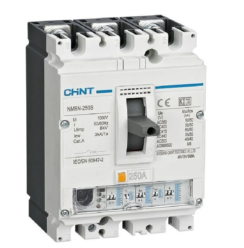 Изображение товара Выключатель автоматический Chint NM8N-250S EN 271335 3п 250А 50кА с электронным расцепителем Изображение товара Выключатель автоматический Chint NM8N-250S EN 271335 3п 250А 50кА с электронным расцепителем
