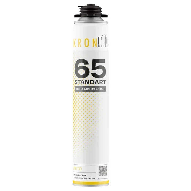 Изображение товара Пена монтажная Kronbuild Standart 65 FSS65 летняя высокая адгезия тепло- и звукоизоляция
