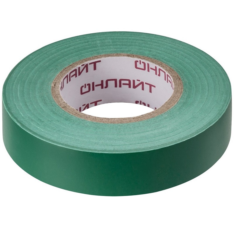 Изображение товара Изолента ПВХ Онлайт OIT-B15-20/G зеленая 15 мм 20 м