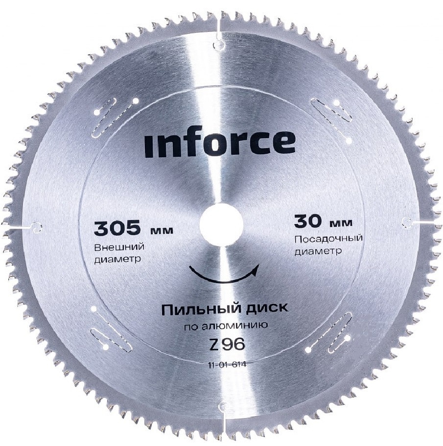 Изображение товара Диск пильный по алюминию Inforce 96Т 305 мм для точной резки металлов Изображение товара Диск пильный по алюминию Inforce 96Т 305 мм для точной резки металлов