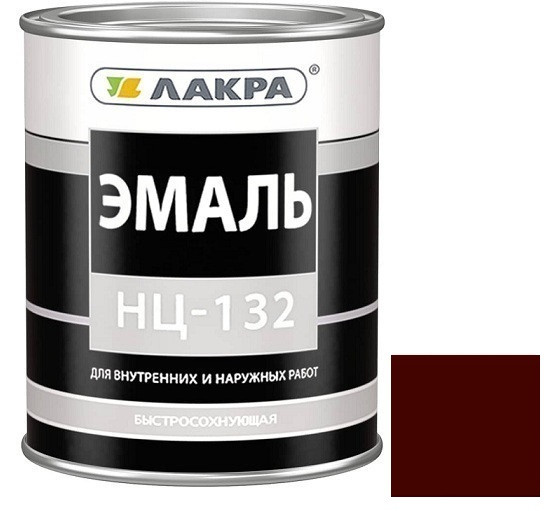 Изображение товара Эмаль Лакра НЦ-132 глянцевая коричневая 0,7 кг