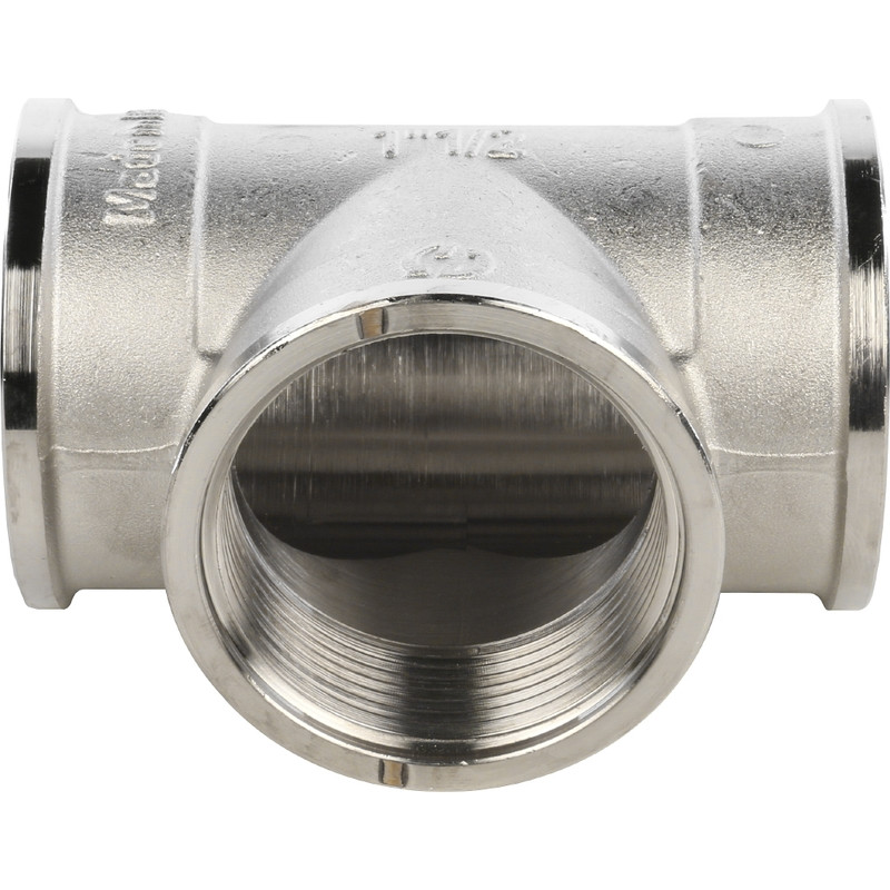 Изображение товара Тройник Stout SFT-0020-000112 1 1/2 дюйма никелированный с внутренней резьбой