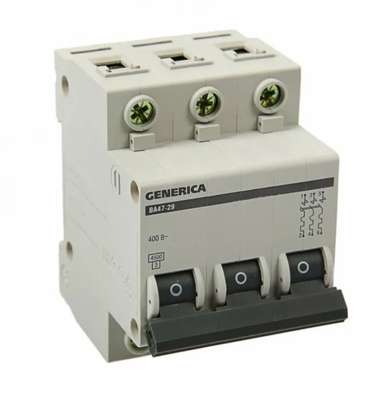 Автоматический выключатель IEK 3 полюса Generica ВА47-29 4,5кА 6А