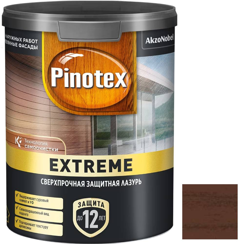 Изображение товара Средство для защиты древесины Pinotex Extreme Лазурь Тиковое дерево 0,9 л