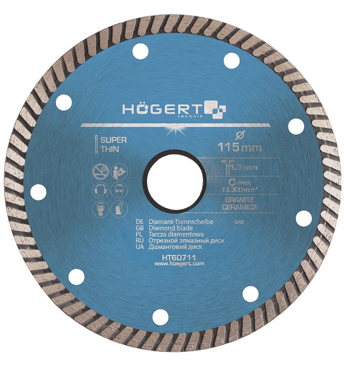 Диск алмазный отрезной Hoegert Technik HT6D711 115х22,2 мм