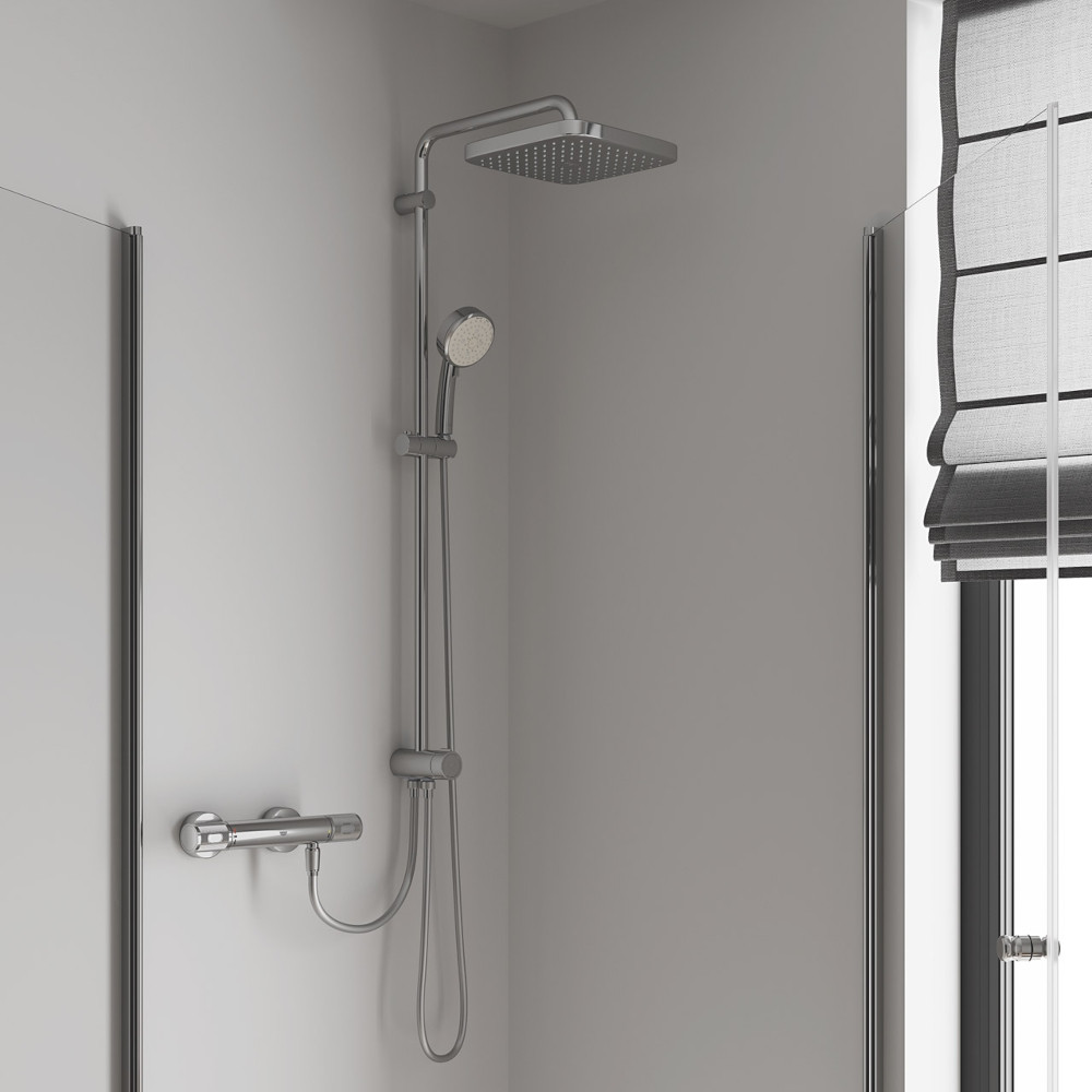 Душевая система Grohe Tempesta Cosmopolitan System 250 Cube с переключателем хром 26694000