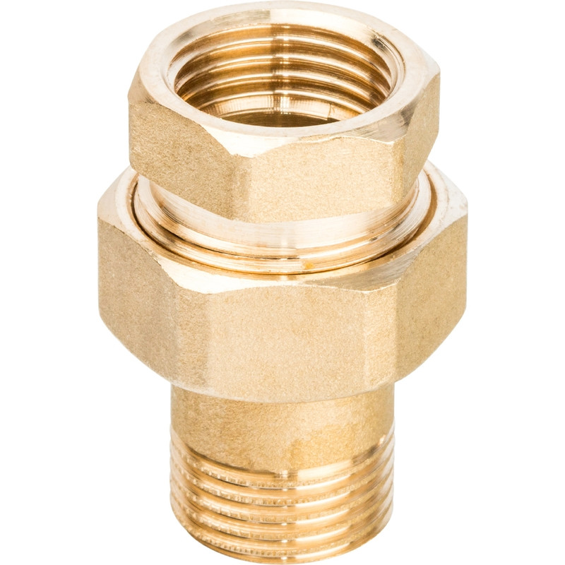 Изображение товара Разъемное соединение американка Stout SFT-0044-000012 1/2  дюйма уплотнение под гайкой по плоскости с внутренней и наружной резьбой