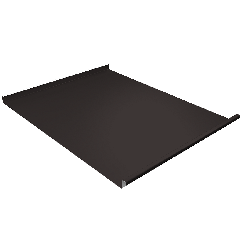 Изображение товара Фальц двойной стоячий Grand Line Satin Matt TX 0,5 мм RR 32 темно-коричневый с пленкой на замках резка