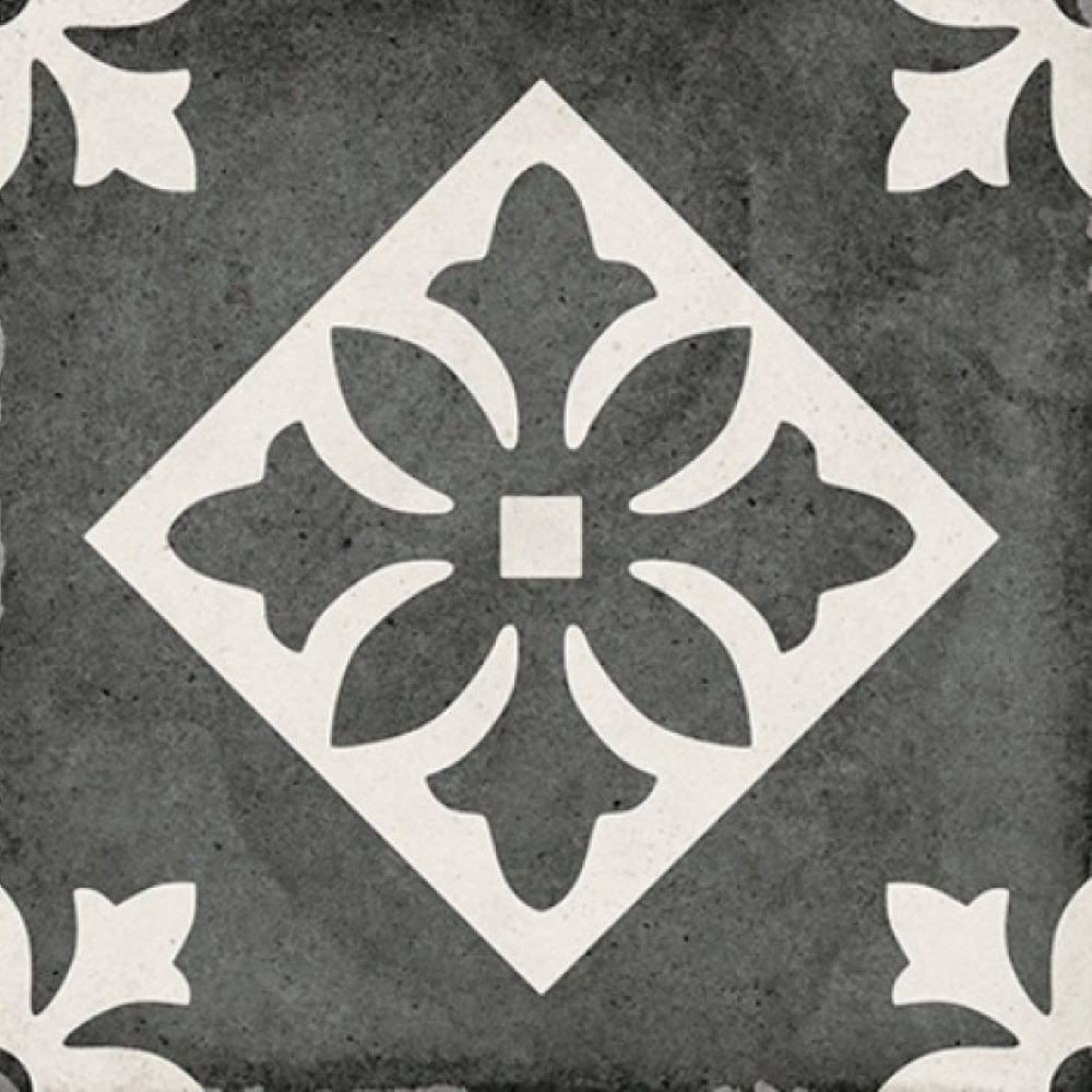 Изображение товара Керамогранит Equipe Art Nouveau Padua Black 200x200 мм матовая узорная плитка