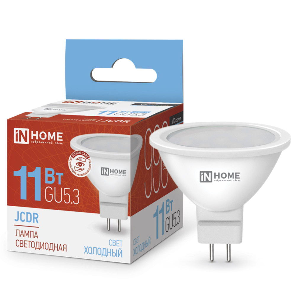 Изображение товара Лампа светодиодная In-Home Vision Care LED-JCDR-VC 4690612024745 GU5.3 11 Вт 6500К