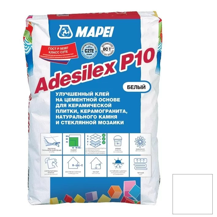 Изображение товара Клей для плитки и мозаики Mapei Adesilex P10 белый 25 кг