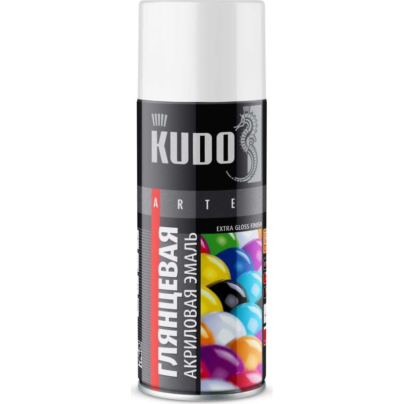 Изображение товара Эмаль аэрозольная универсальная Kudo KU-A9003 высокоглянцевая Ral 9003 белая 520 мл