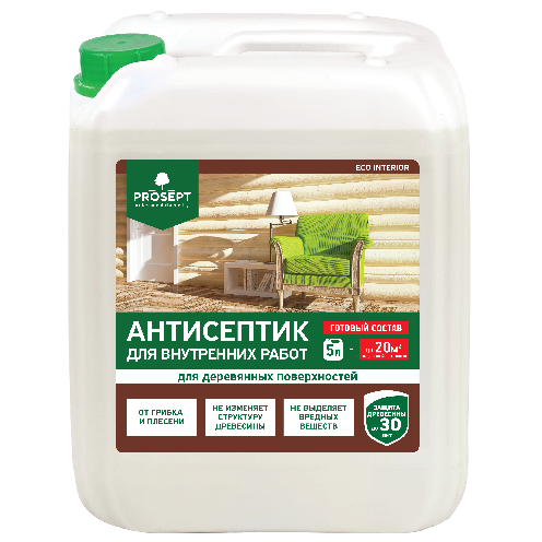 Изображение товара Prosept Eco Interior 014-5 — антисептик для древесины 5 л