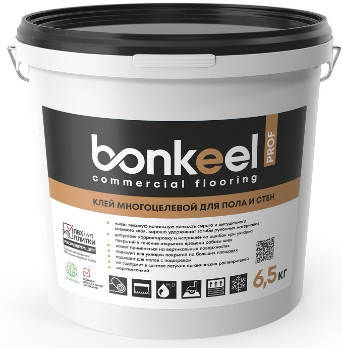 Изображение товара Многоцелевой клей для пола и стен Bonkeel Prof 6,5 кг водно-дисперсионный