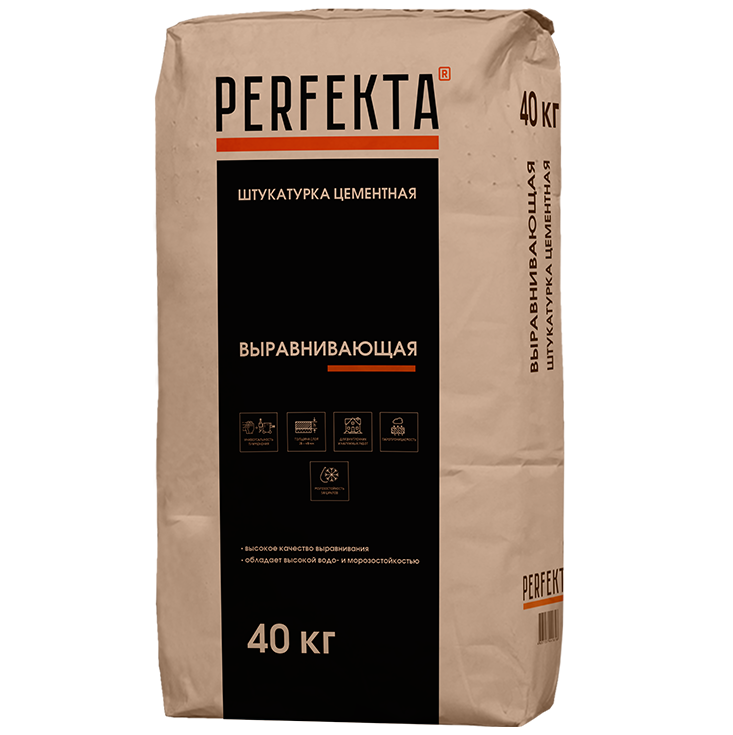 Изображение товара Штукатурка цементная Perfekta выравнивающая 40 кг для стен
