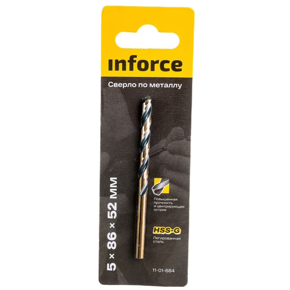 Изображение товара Сверло по металлу Inforce 11-01-684 HSS-G 5х86 мм Изображение товара Сверло по металлу Inforce 11-01-684 HSS-G 5х86 мм