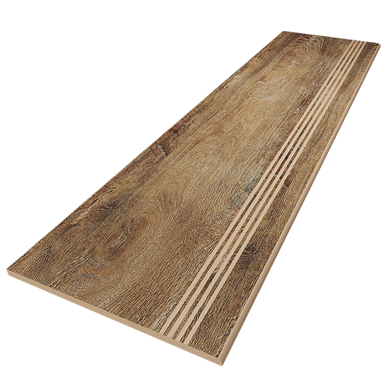 Изображение товара Ступень из керамогранита Estima Brigantina BG01-30x120 Oak неполированная