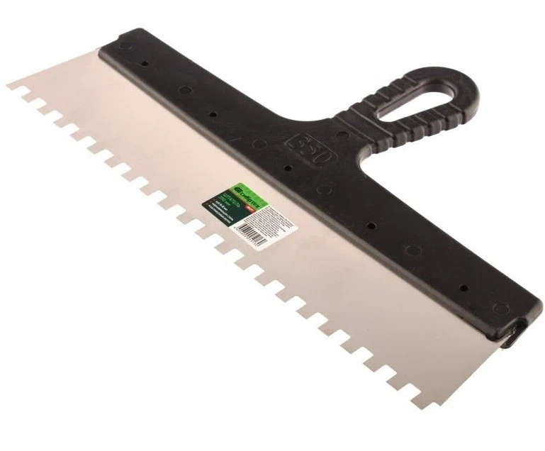 Изображение товара Шпатель зубчатый Сибртех 85477 8х8 мм 350 мм нержавеющая сталь