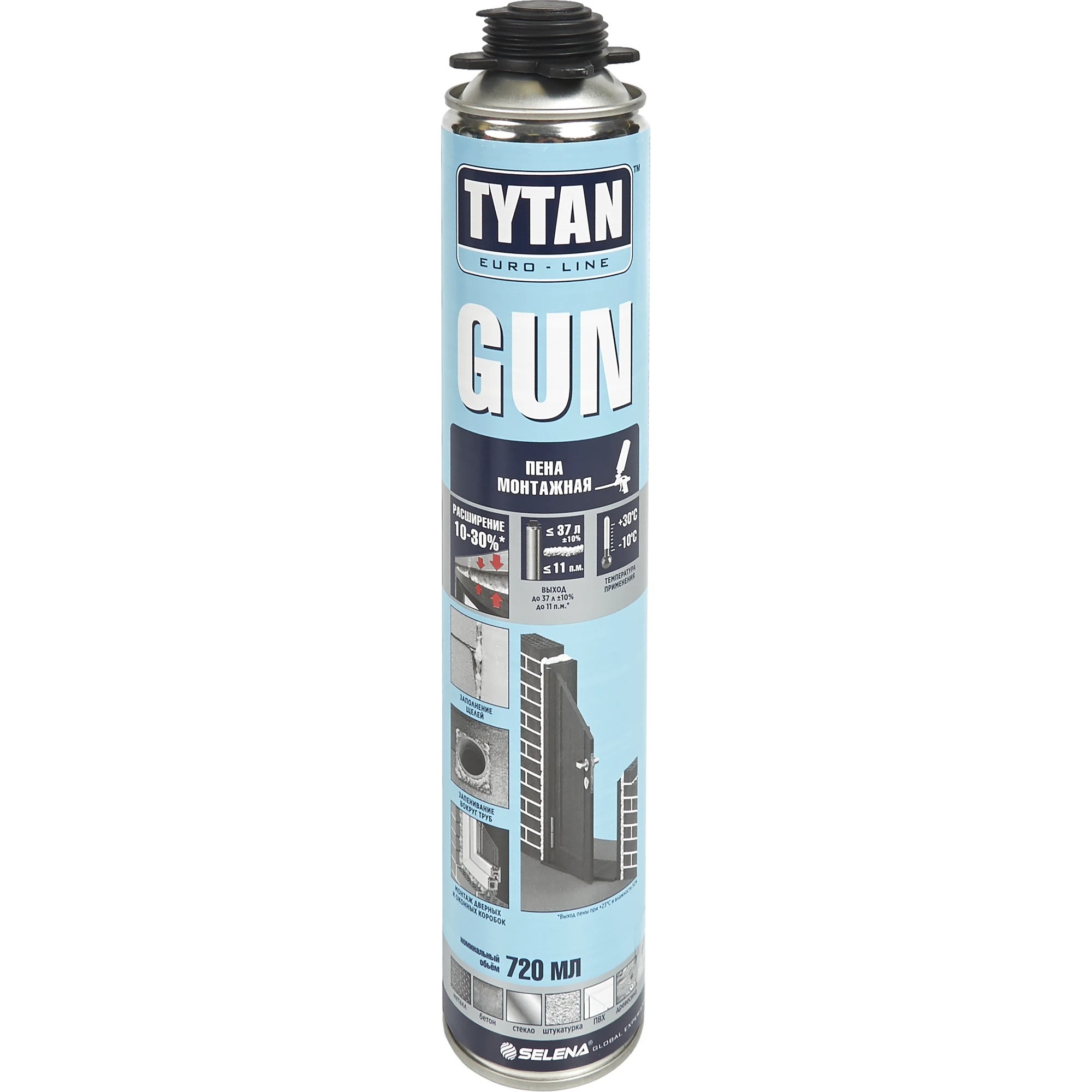 Изображение товара Пена монтажная Tytan Euro-line Gun 720 мл зимняя профессиональная для окон дверей