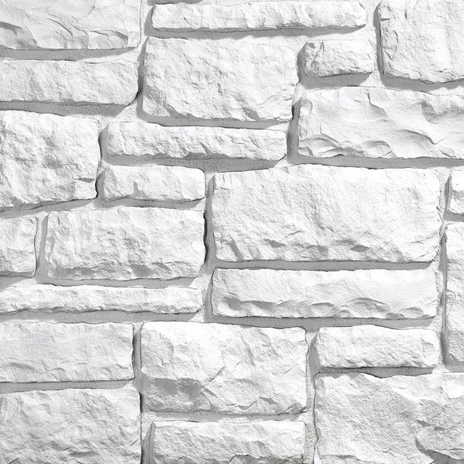 Изображение товара Искусственный камень KR Professional Грубый скол 04020 белый для фасада и интерьера