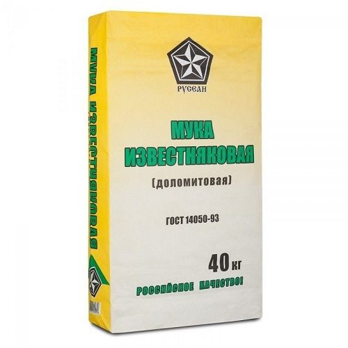 Изображение товара Мука известняковая доломитовая Русеан 40 кг для строительства и сельского хозяйства