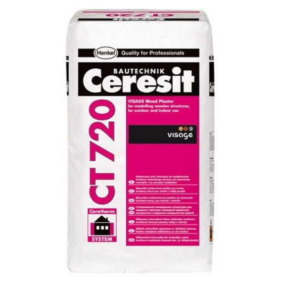Изображение товара Декоративная штукатурка Ceresit CT 720 Visage с фактурой дерева белая 25 кг