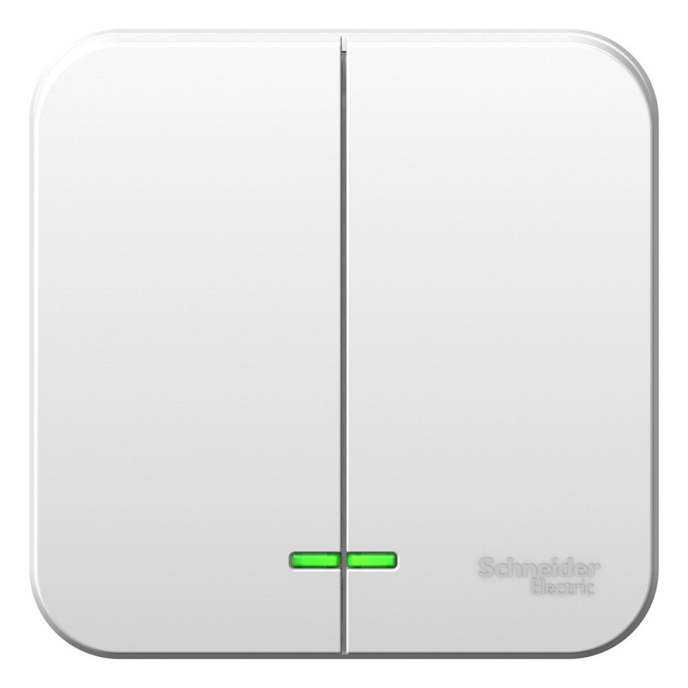 Изображение товара Выключатель Schneider Electric Blanca BLNVA105111 двухклавишный с изолирующей пластиной и индикатором белый
