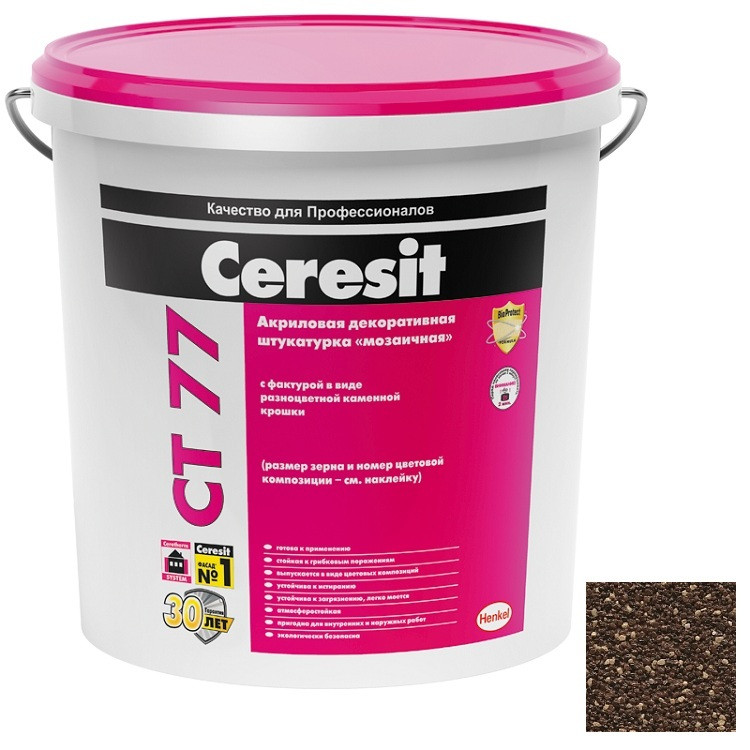 Изображение товара Декоративная мозаичная штукатурка Ceresit CT 77 Chile 5 25 кг для фасада и интерьера