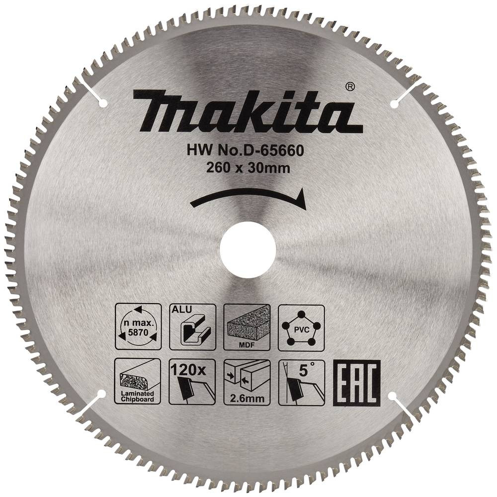 Диск пильный Makita D-65660 260х30 мм