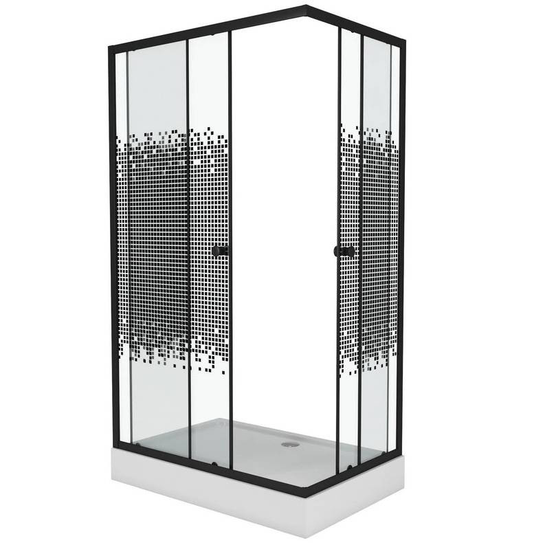 Душевой уголок Niagara Eco NG-018-14QBLACK 800x1000х1950 мм
