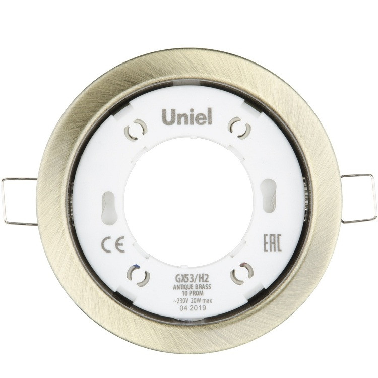 Изображение товара Светильник встраиваемый Uniel GX53/H2 Antique Brass 10 Prom ультратонкий античная бронза