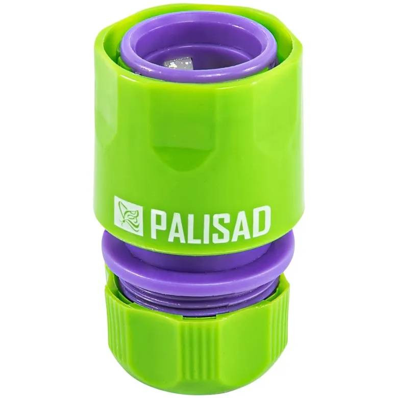 Изображение товара Соединитель быстросъемный для шланга Palisad 66140 пластмассовый с функцией аквастоп 1/2 дюйма