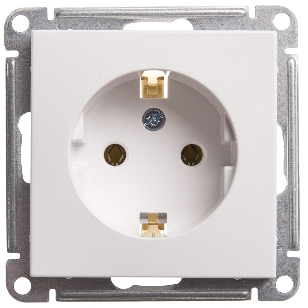 Изображение товара Механизм розетки Schneider Electric W59 RS16-154-1-86 с заземлением одноместный белый