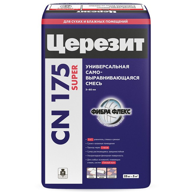 Смесь Самовыравнивающаяся Ceresit CN 175 Super 25 Кг - Сертификаты.