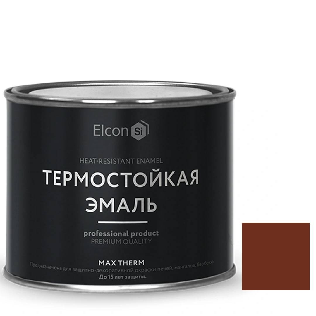 Изображение товара Эмаль термостойкая Elcon Max Therm 400°С, коричневая, 0,4 кг