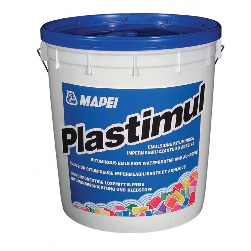 Изображение товара Гидроизоляционная эмульсия Mapei Plastimul 12 кг для защиты фундаментов кровель и влажных помещений