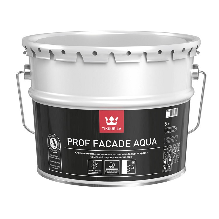 Изображение товара Краска фасадная Tikkurila Prof Faсade Aqua MRA 9 л для наружных стен
