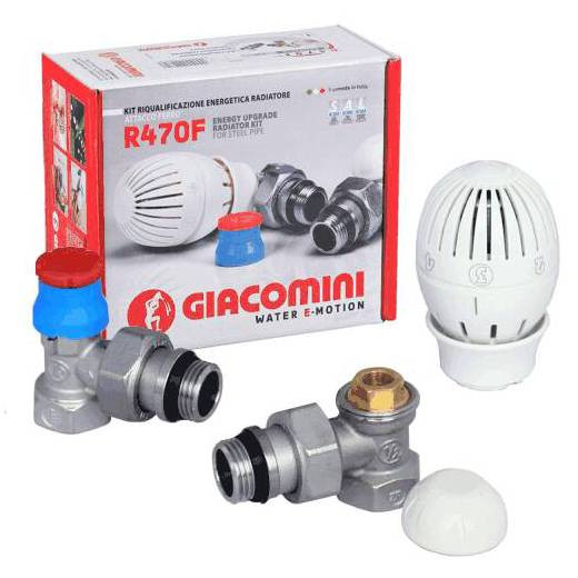Изображение товара Комплект термостатический Giacomini R470FX033 R470F для бокового подключения радиатора угловой