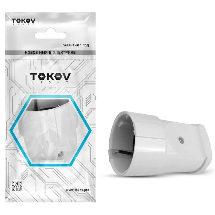 Изображение товара Переносная розетка с заземлением Tokov Electric 16А 250В белая Изображение товара Переносная розетка с заземлением Tokov Electric 16А 250В белая