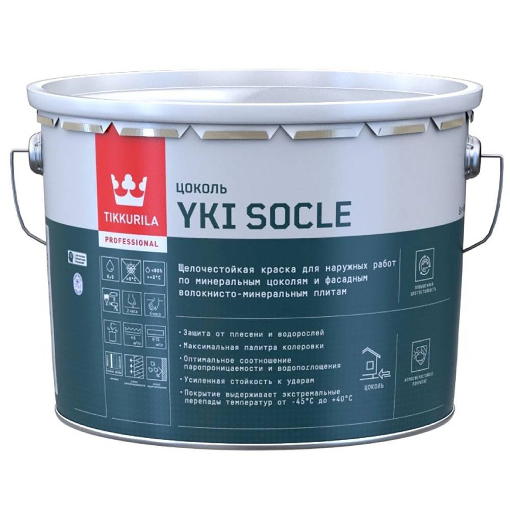 Изображение товара Kраска для цоколя Tikkurila Yki Socle 700014067 матовая база A 9 л