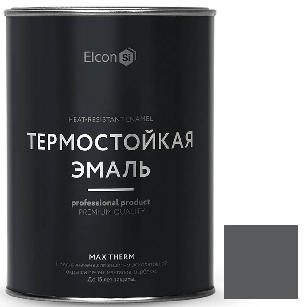 Изображение товара Эмаль термостойкая Elcon Max Therm 600 градусов антрацит 0,8 кг Изображение товара Эмаль термостойкая Elcon Max Therm 600 градусов антрацит 0,8 кг
