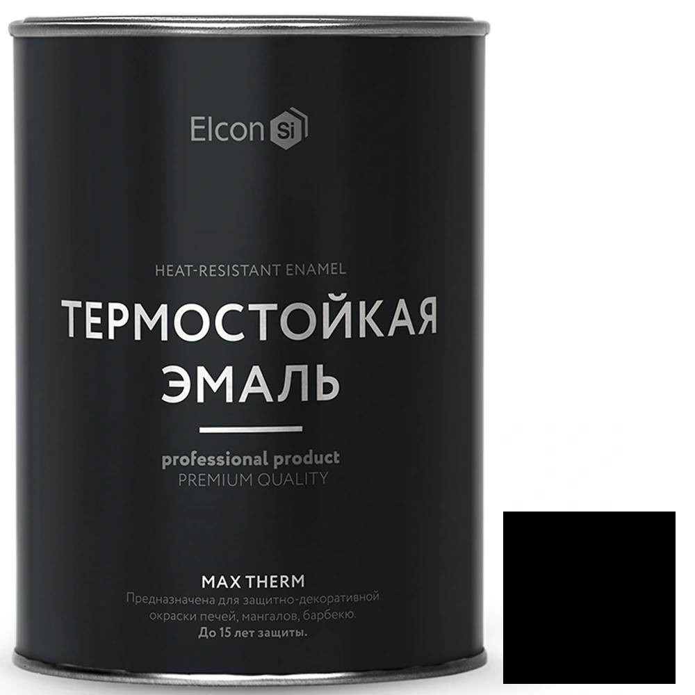 Изображение товара Эмаль термостойкая Elcon Max Therm 0,8 кг черная