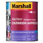 Краска силикон-акриловая фасадная Marshall Akrikor матовая база BC 0,9 л