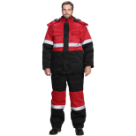 Костюм зимний Факел Профи-Норд 87480132.002 черный/красный 44-46/182-188