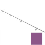 Снегозадержатель однотрубчатый круглый Borge NewLine D25 мм Ral 4008 сигнальный фиолетовый 3000 мм 4 опоры