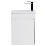 Тумба с раковиной BelBagno Pietra Mini Bianco Lucido PIETRA MINI-400-1A-SO-BL-R/BB-400-PM-LVB правая 394x217x520 мм