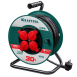 Изображение товара Удлинитель силовой на катушке Kraftool 55084-30 P-315 ПВС 3х1,5 3500 Вт 30 м