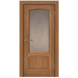 Межкомнатная дверь Komfort Doors Александрит со стеклом дуб светлый 1900х600 мм в комплекте коробка 2,5 шт и наличник 5 шт